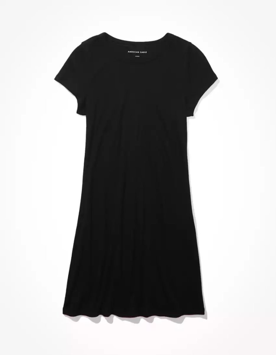 Mini Robe American Eagle AE Hey Baby Tee Noir Femme | RRM-92657101